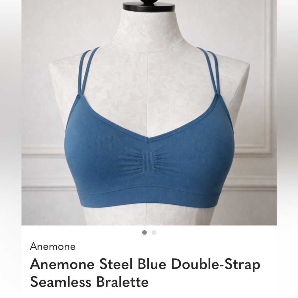 Anemone Teal Multi-Strap Seamless Bralette - Picture 2 of 2